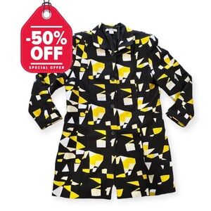 Peter Nygard Jacket Embroidered Black Yelllow Plus 16